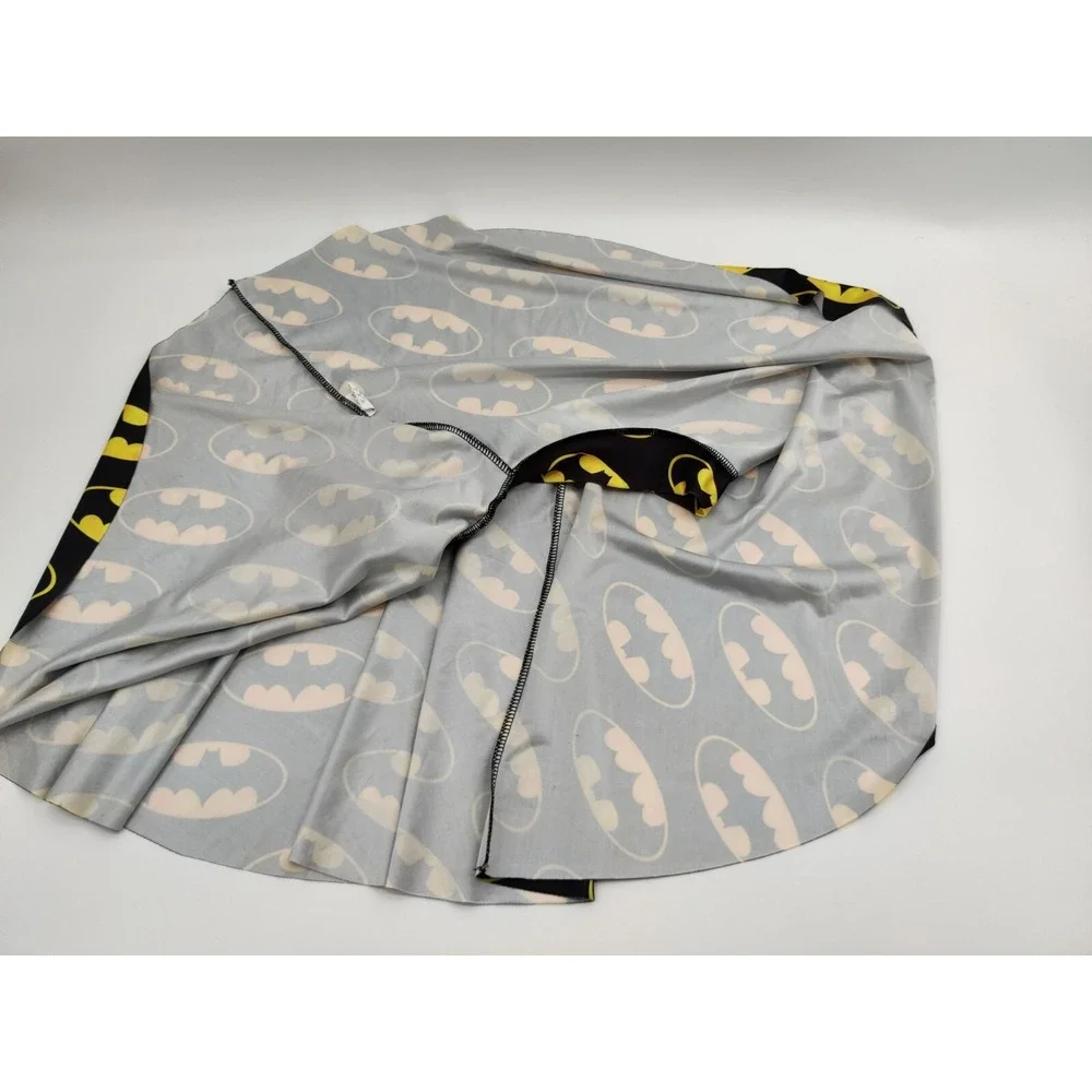 Womens Batman Logo Skater‎ Skirt Black Yellow Graphic Print Flare Mini